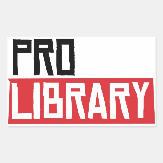 PRO BIBRARY RECHTECKIGER AUFKLEBER (Vorderseite)
