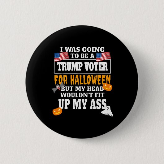 Pro Biden Funny Anti Trump Anti Republican Hallowe Button (Vorderseite)