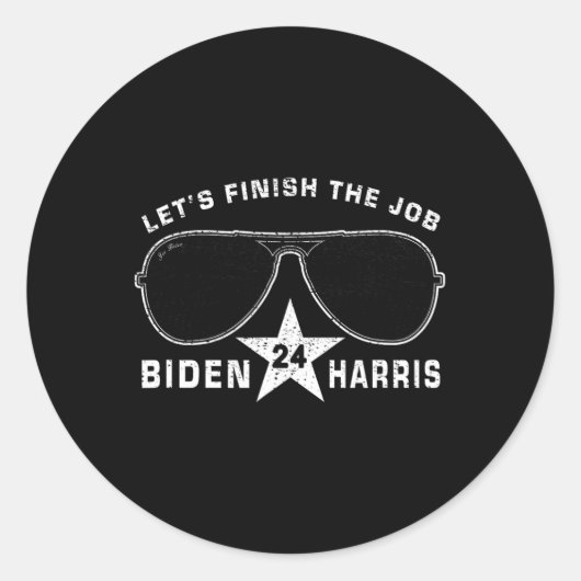 Pro Biden Harris Präsidentschaftswahlkampagne Vint Runder Aufkleber (Vorderseite)