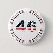 Pro Biden Number 46 Flag Muster Button (Vorderseite)