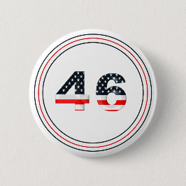 Pro Biden Number 46 Flag Muster Button