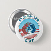 Pro-BO Obama Hund 2012 Button (Vorne & Hinten)
