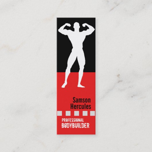 Pro Bodybuilder Business Card Mini Visitenkarte (Vorderseite)