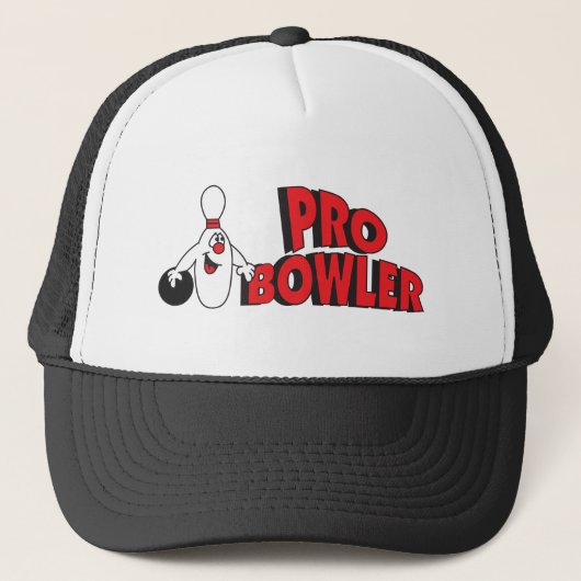 Pro Bowler 🎳 Bowling Button Truckerkappe (Vorderseite)