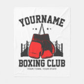 Pro Boxer ADD NAME Red Gloves Boxring Training Fleecedecke (Vorderseite)