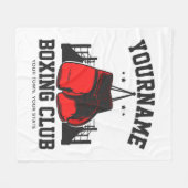 Pro Boxer ADD NAME Red Gloves Boxring Training Fleecedecke (Vorderseite (Horizontal))