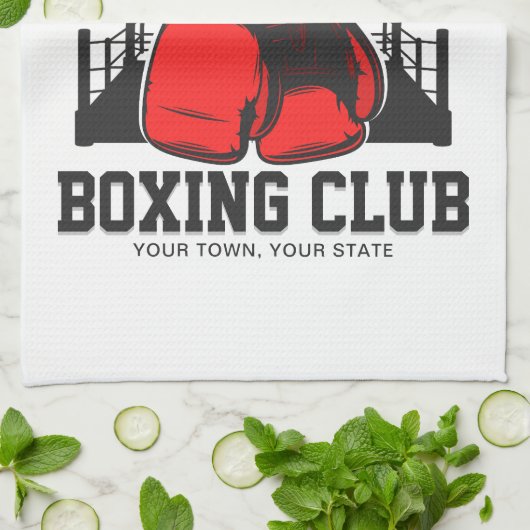 Pro Boxer ADD NAME Red Gloves Boxring Training Geschirrtuch (Gefaltet)