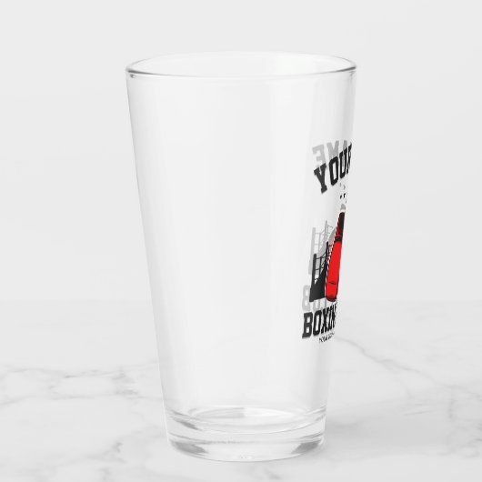 Pro Boxer ADD NAME Red Gloves Boxring Training Glas (Rechts)