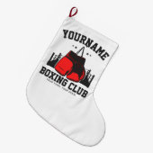Pro Boxer ADD NAME Red Gloves Boxring Training Großer Weihnachtsstrumpf (Vorderansicht (hängend))