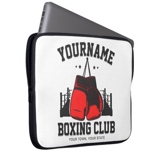 Pro Boxer ADD NAME Red Gloves Boxring Training Laptopschutzhülle (Vorne Rechts)