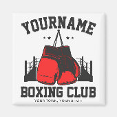 Pro Boxer ADD NAME Red Gloves Boxring Training Magnet (Vorne)