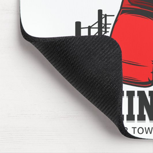 Pro Boxer ADD NAME Red Gloves Boxring Training Mousepad (Ecke)