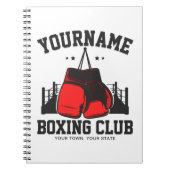 Pro Boxer ADD NAME Red Gloves Boxring Training Notizblock (Vorderseite)