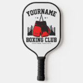 Pro Boxer ADD NAME Red Gloves Boxring Training Pickleball Schläger (Rückseite)