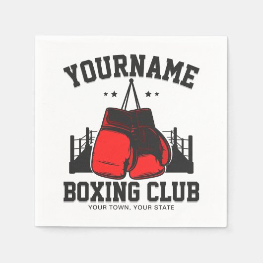 Pro Boxer ADD NAME Red Gloves Boxring Training Serviette (Vorderseite)