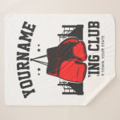 Pro Boxer ADD NAME Red Gloves Boxring Training Sherpadecke (Vorderseite (Horizontal))