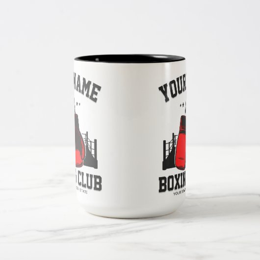 Pro Boxer ADD NAME Red Gloves Boxring Training Zweifarbige Tasse (Mittel)