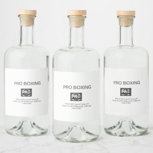 PRO BOXING ALKOHOLFLASCHENETIKETT