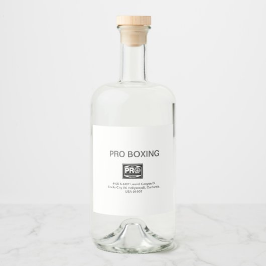 PRO BOXING ALKOHOLFLASCHENETIKETT (Vorderseite)