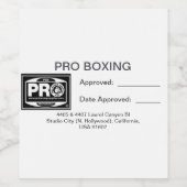 PRO BOXING WEINETIKETT (Einzelnes Label)