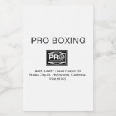 PRO BOXING WEINETIKETT (Einzelnes Label)