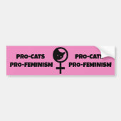 Pro Cats Pro Feminismus Autoaufkleber (Vorne)
