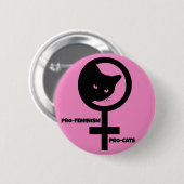 Pro Cats Pro Feminismus Button (Vorne & Hinten)