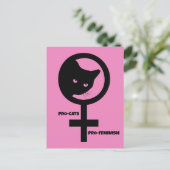 Pro Cats Pro Feminismus Postkarte (Stehend Vorderseite)