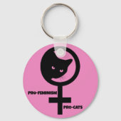 Pro Cats Pro Feminismus Schlüsselanhänger (Rückseite)