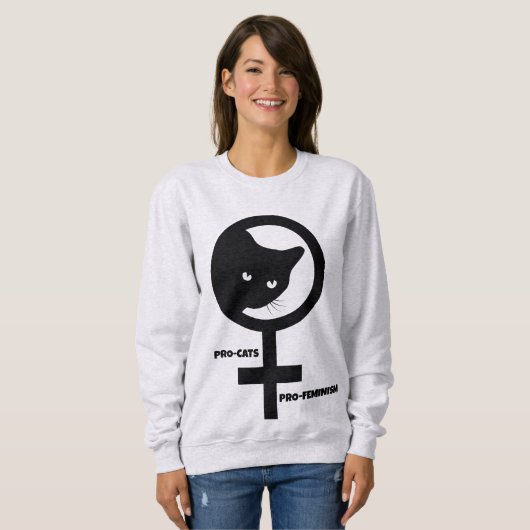 Pro Cats Pro Feminismus Sweatshirt (Vorne ganz)