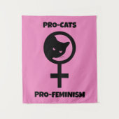 Pro Cats Pro Feminismus Wandteppich (Vorderseite)