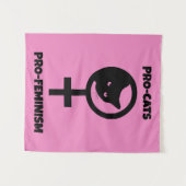 Pro Cats Pro Feminismus Wandteppich (Vorderseite (Horizontal))