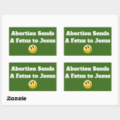 Pro Choice Abortion Jesus Fetus Fortpflanzungsrech Rechteckiger Aufkleber (Blatt)