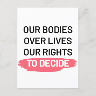 Pro Choice Abortion Rights Design Postkarte