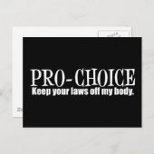 Pro Choice Behalte Ihre Gesetze von meinem Körper  Postkarte (Vorne/Hinten)