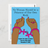 Pro Choice bekommt die Autonome dunkle Haut raus Postkarte (Vorne/Hinten)