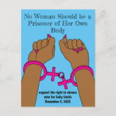 Pro Choice bekommt die Autonome dunkle Haut raus Postkarte (Vorderseite)