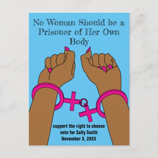 Pro Choice bekommt die Autonome dunkle Haut raus Postkarte (Vorderseite)