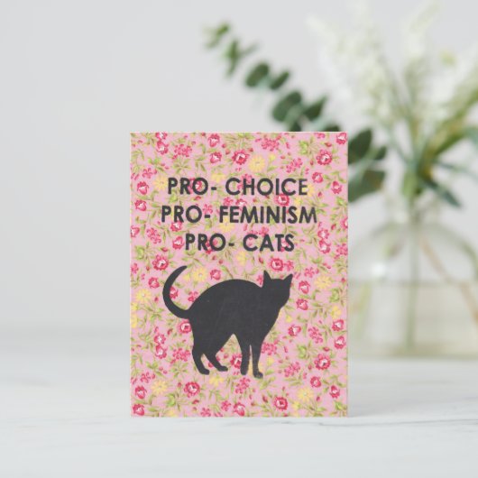 Pro-Choice/Feminism/Cats Postkarte (Stehend Vorderseite)