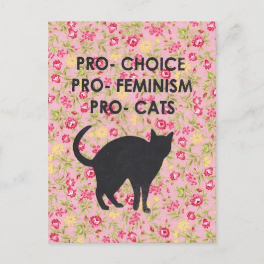 Pro-Choice/Feminism/Cats Postkarte (Vorderseite)