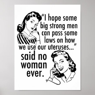 Pro-Choice-Feministische Humor-Politische Karikatu Poster