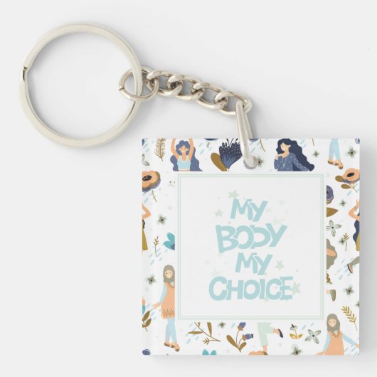 Pro-Choice Floral Gemustert Schlüsselanhänger (Vorderseite)