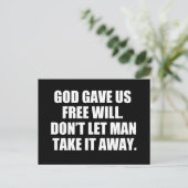 Pro Choice free Will Postkarte (Stehend Vorderseite)