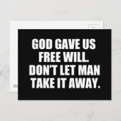 Pro Choice free Will Postkarte (Vorne/Hinten)