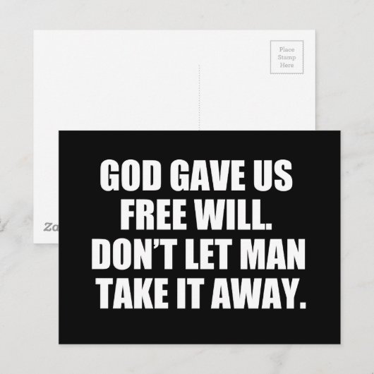 Pro Choice free Will Postkarte (Vorne/Hinten)