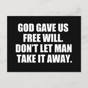 Pro Choice free Will Postkarte