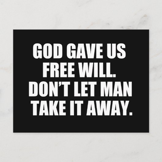 Pro Choice free Will Postkarte (Vorderseite)