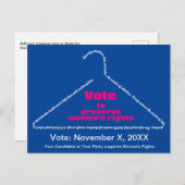 Pro Choice Holen Sie sich den Vote-Koathanger hera Postkarte (Vorne/Hinten)