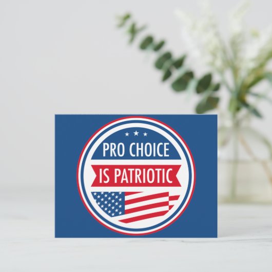 Pro Choice ist die patriotische amerikanische Frei Postkarte (Stehend Vorderseite)