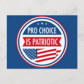 Pro Choice ist die patriotische amerikanische Frei Postkarte (Vorderseite)